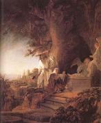 Rembrandt, Christ and St Mary Magdalene at the Tomb (mk25)
